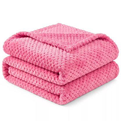 PAVILIA Soft Waffle Blanket Throw for Sofa Bed, Lightweight Plush Warm Blanket for Couch