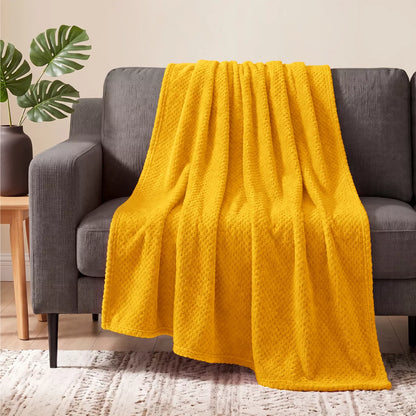 PAVILIA Soft Waffle Blanket Throw for Sofa Bed, Lightweight Plush Warm Blanket for Couch