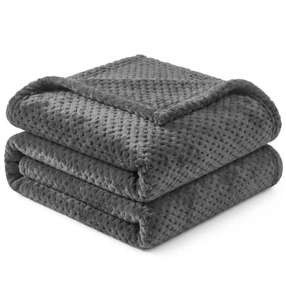 PAVILIA Soft Waffle Blanket Throw for Sofa Bed, Lightweight Plush Warm Blanket for Couch