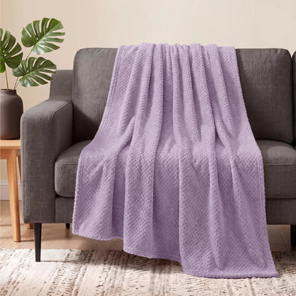 PAVILIA Soft Waffle Blanket Throw for Sofa Bed, Lightweight Plush Warm Blanket for Couch