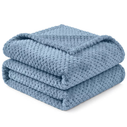PAVILIA Soft Waffle Blanket Throw for Sofa Bed, Lightweight Plush Warm Blanket for Couch