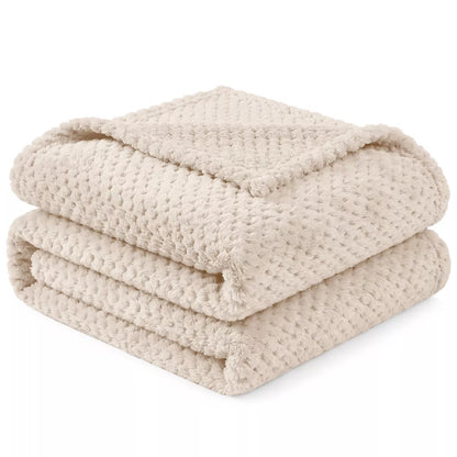 PAVILIA Soft Waffle Blanket Throw for Sofa Bed, Lightweight Plush Warm Blanket for Couch