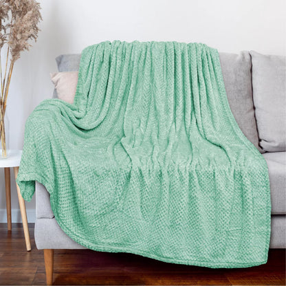 PAVILIA Soft Waffle Blanket Throw for Sofa Bed, Lightweight Plush Warm Blanket for Couch