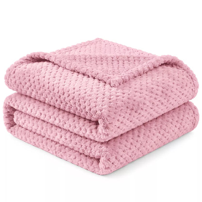 PAVILIA Soft Waffle Blanket Throw for Sofa Bed, Lightweight Plush Warm Blanket for Couch